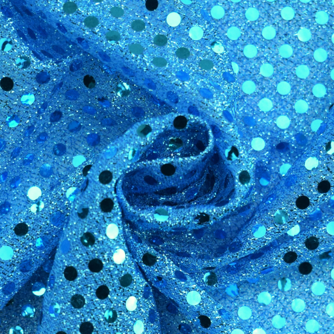 Tissu paillettes stretch, turquoise