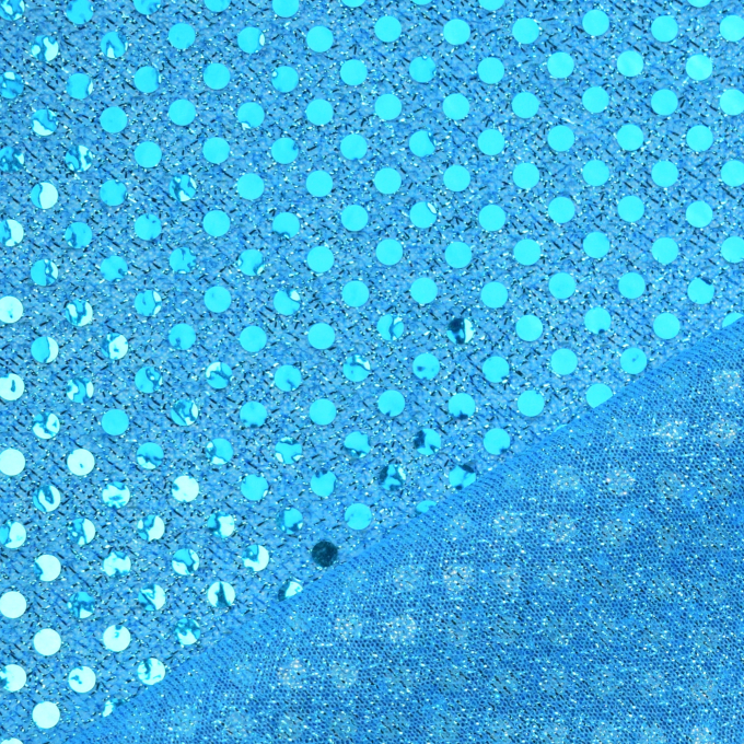 Tissu paillettes stretch, turquoise