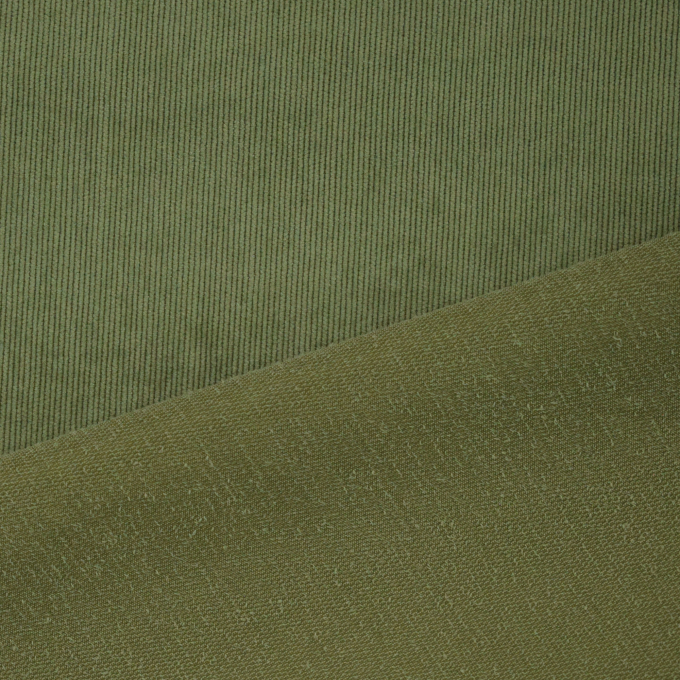 Tissu velours côtelé milleraies stretch Poly, kaki