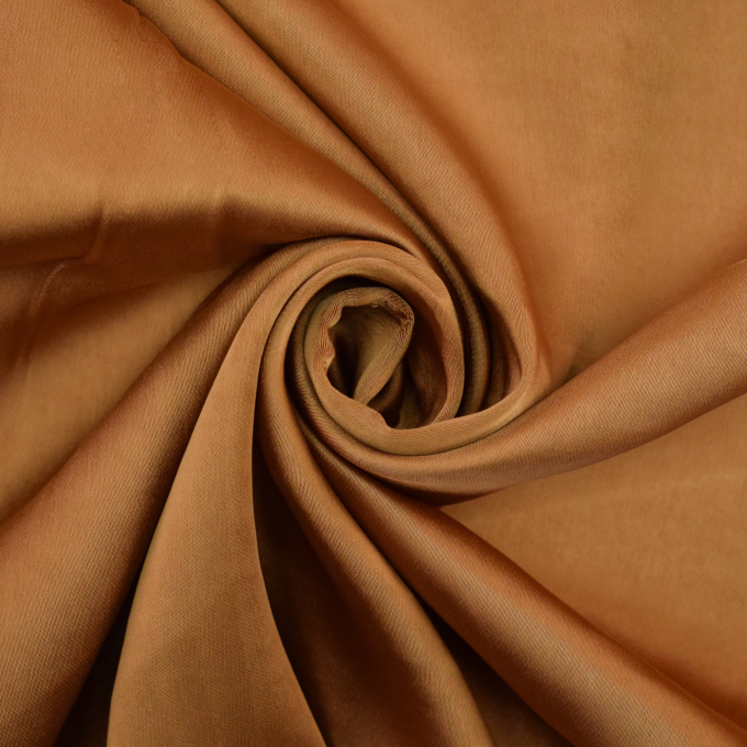 Tissu satin stretch, chamois