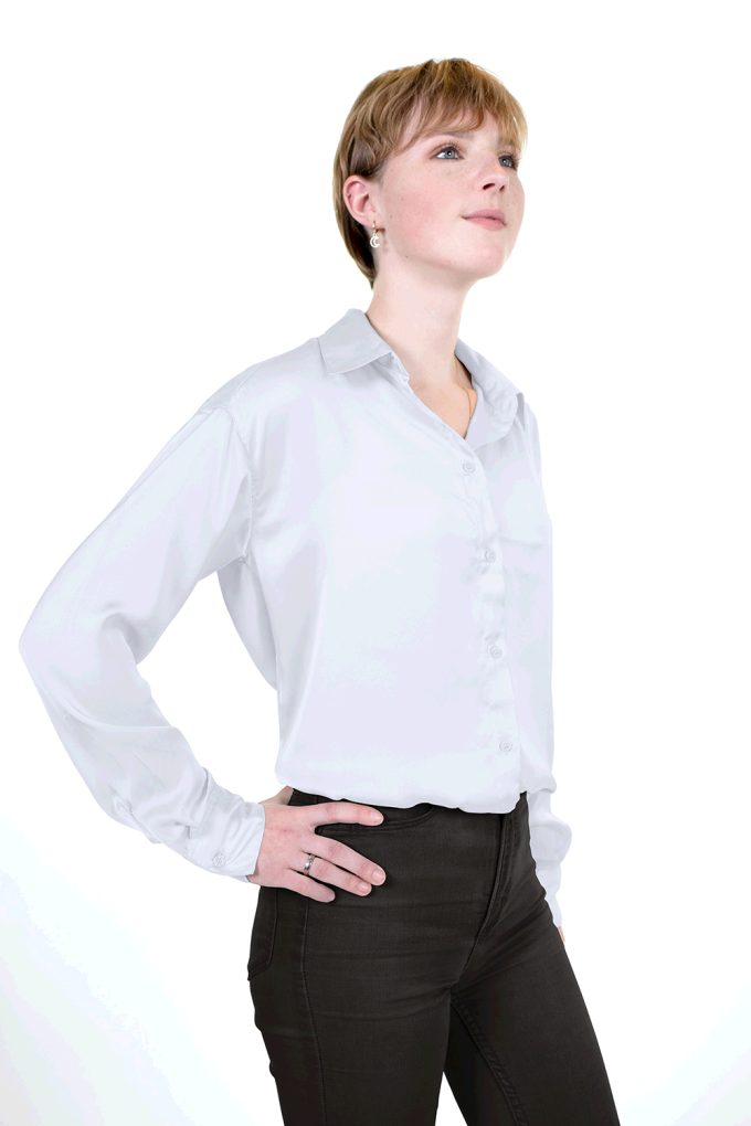 Tissu satin stretch, blanc