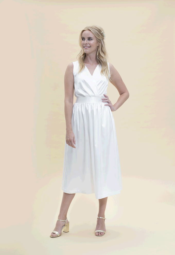 Tissu satin stretch, blanc cassé