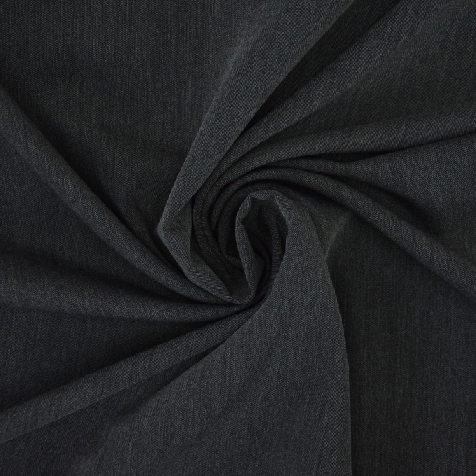 Tissu viscose polyester sergé stretch, chiné gris foncé