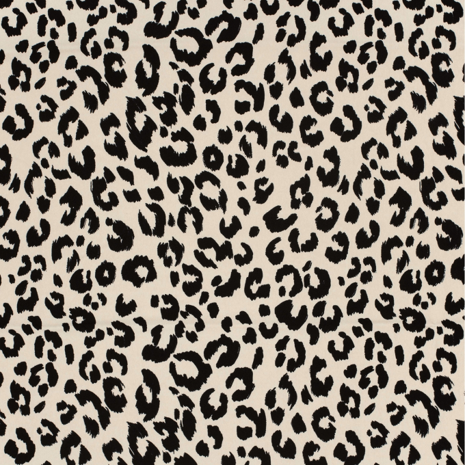 Tissu polyester sergé twill stretch Léopard Leo, sable
