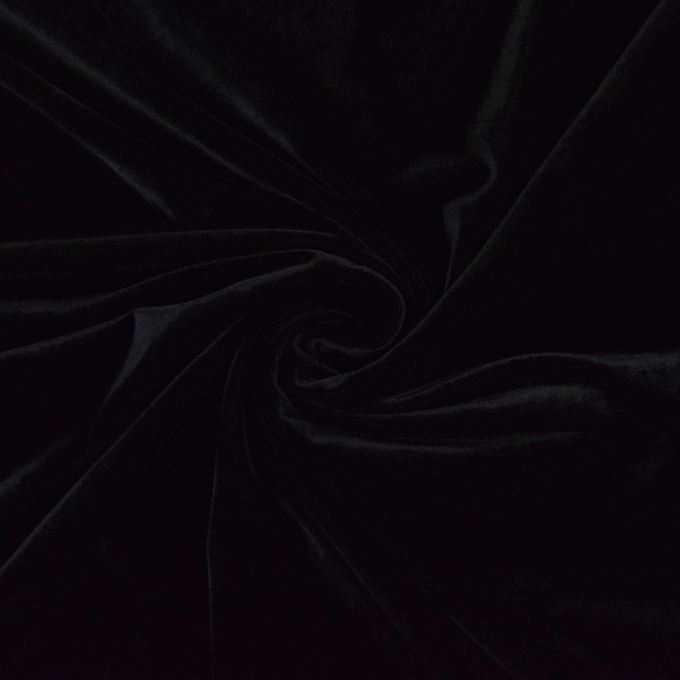 Tissu velours stretch, noir