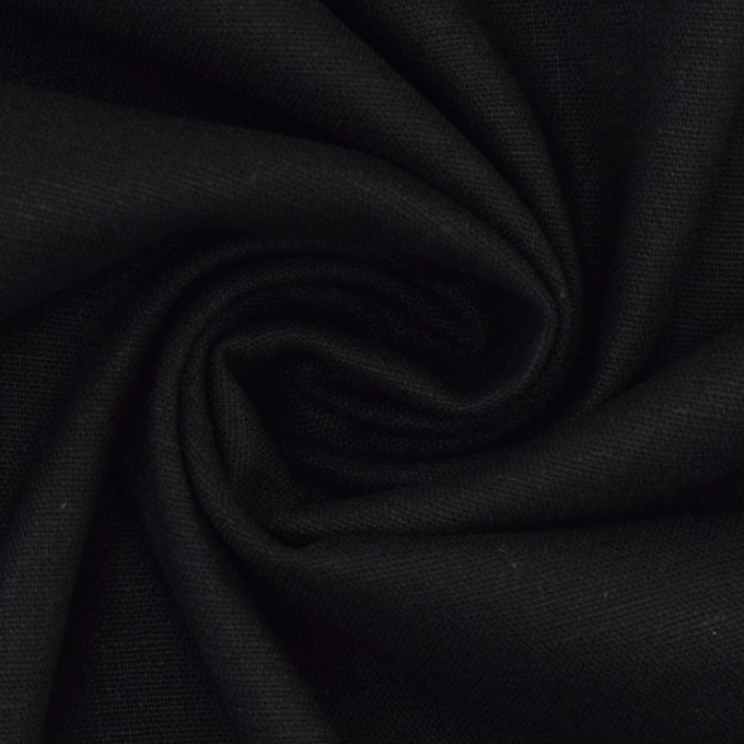 Tissu lin viscose stretch, noir