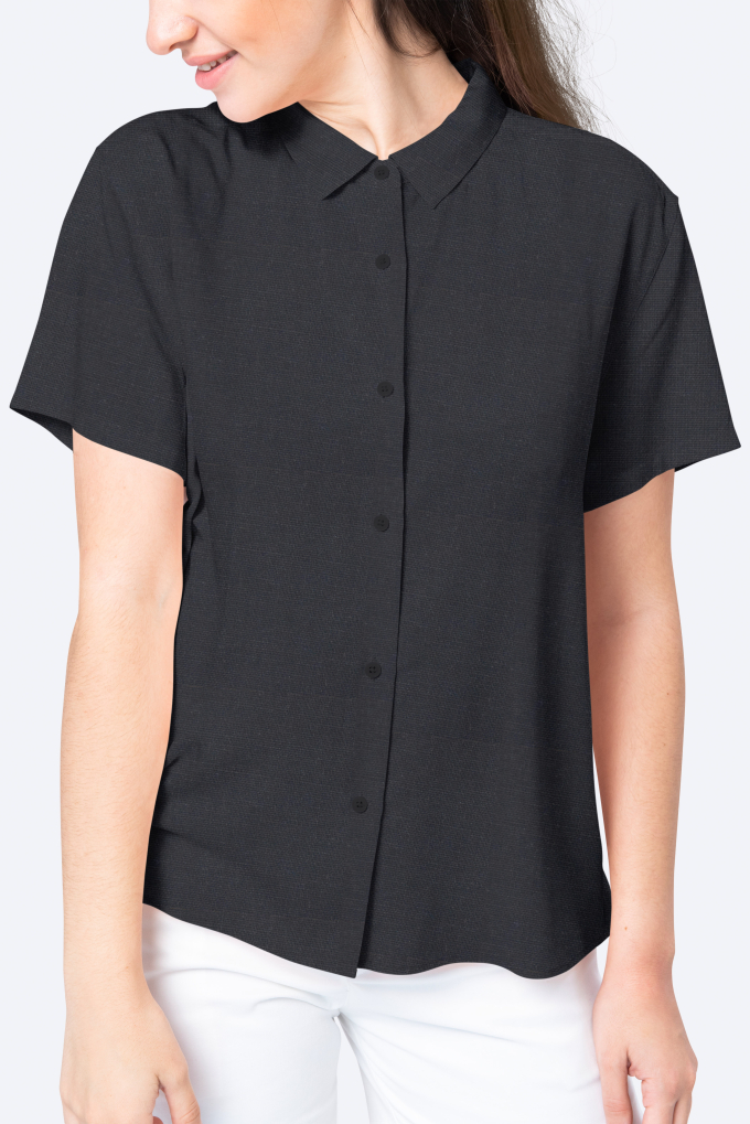Tissu lin viscose stretch, noir