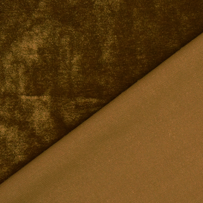 Tissu velours stretch, or marron