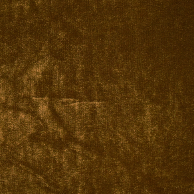 Tissu velours stretch, or marron