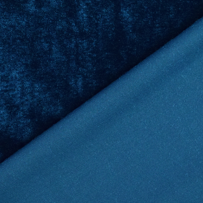 Tissu velours stretch, bleu indigo