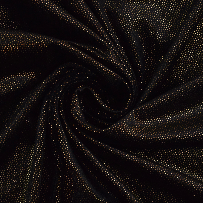 Tissu velours stretch Shine, noir