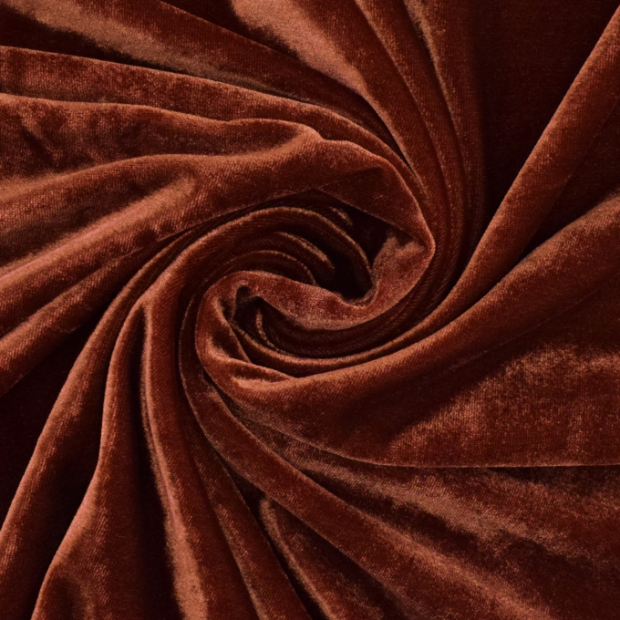 Stretch fluweel, terracotta