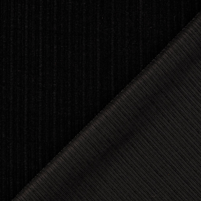 Tissu chenille maille tricot, noir