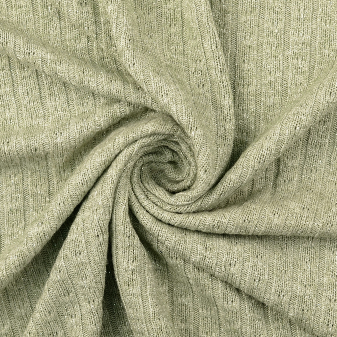 Gebreide stof sparkle, vaalgroen