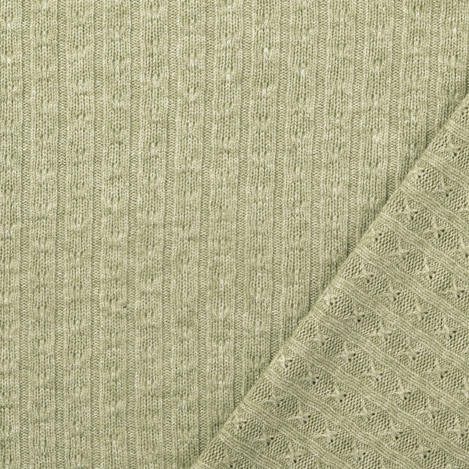 Gebreide stof sparkle, vaalgroen
