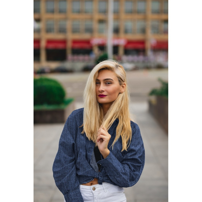 Structuur jeansstof Lena, donkerblauw
