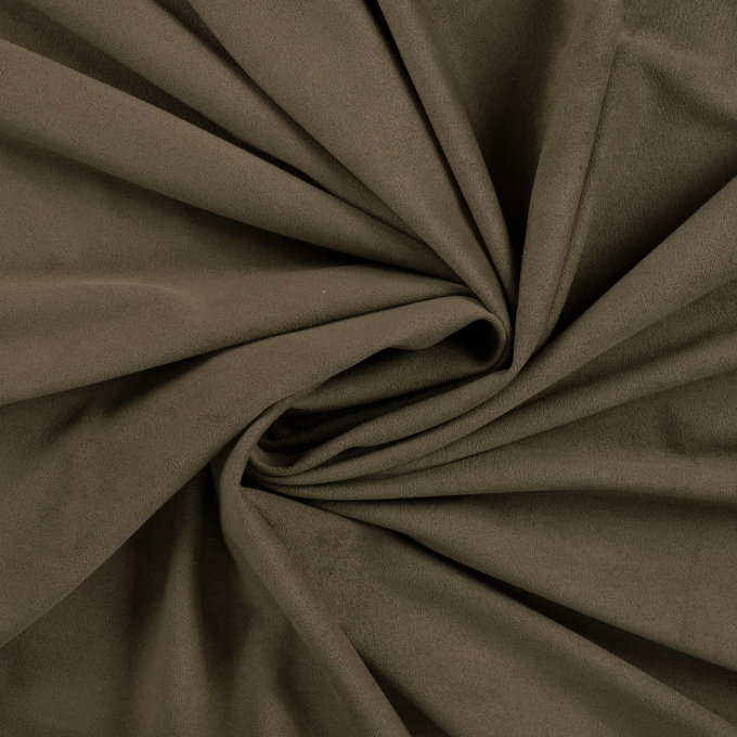 Tissu suédine stretch uni, vert olive