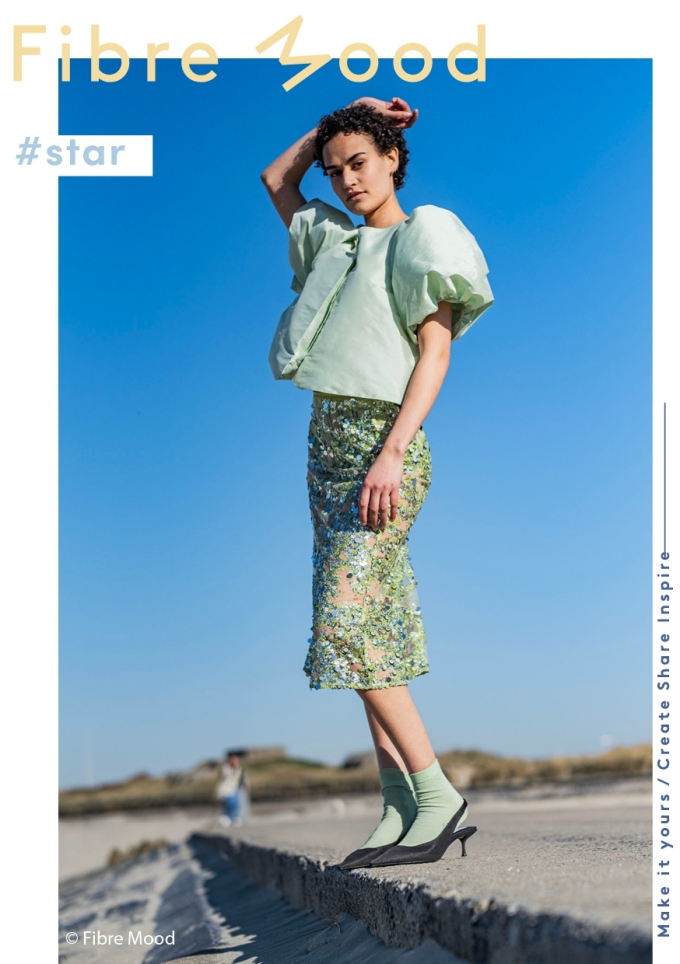 Taft effen Fibre Mood, mintgroen