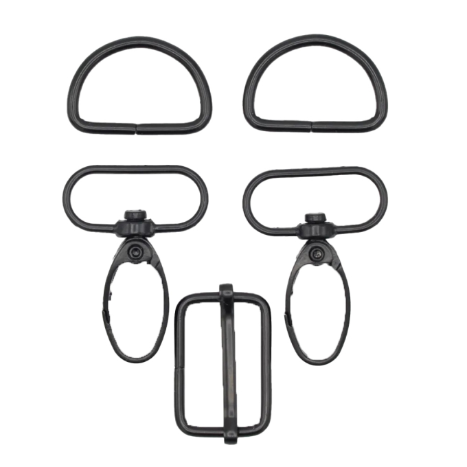 Fournitures fabrication sacs 5 unités, 25 mm, noir