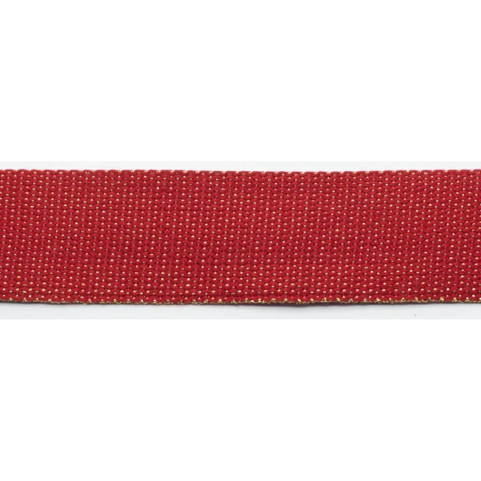 Tassenband Gold Metal Fibre 40mm, donkerrood