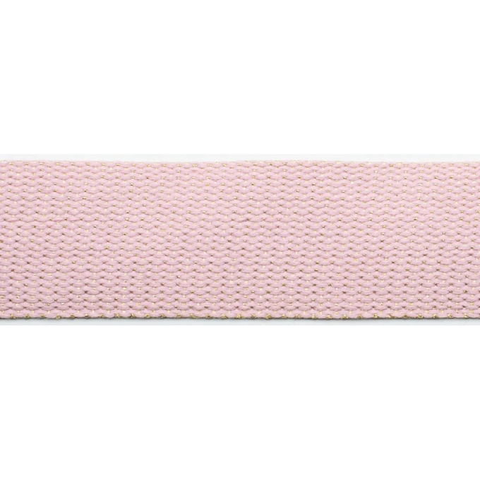 Tassenband Gold Metal Fibre 40mm, lichtroze