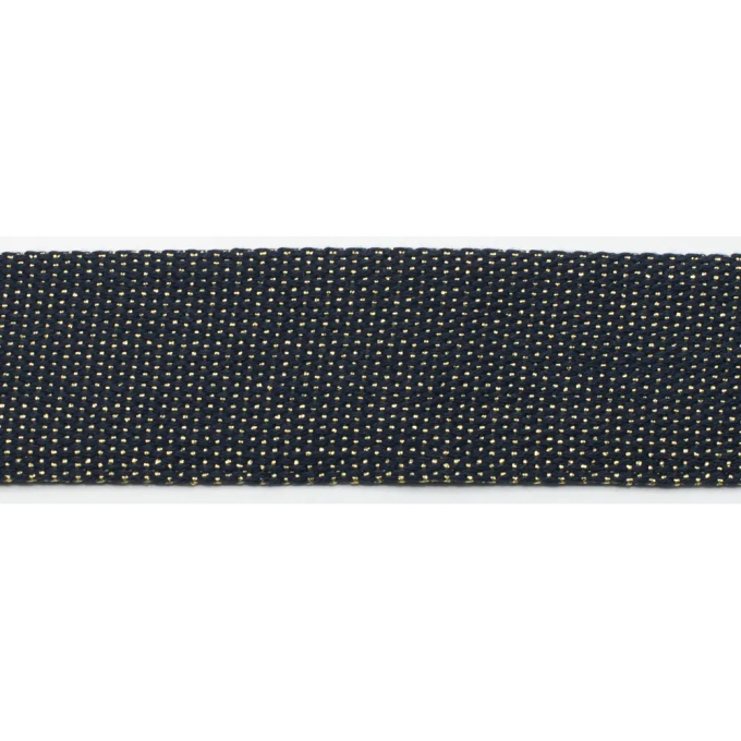 Tassenband Gold Metal Fibre 40mm, marineblauw