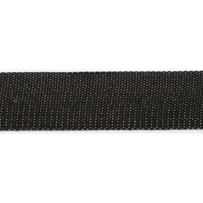 Tassenband Gold Metal Fibre 40mm, zwart