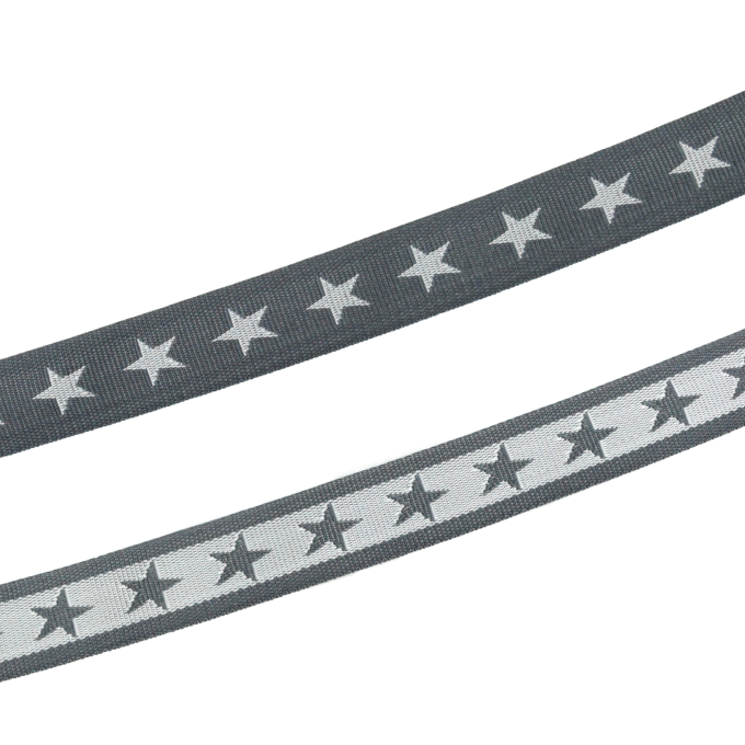 Tassenband sterren 40 mm, donkergrijs