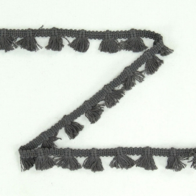 Kwastjesband 15 mm, donkergrijs