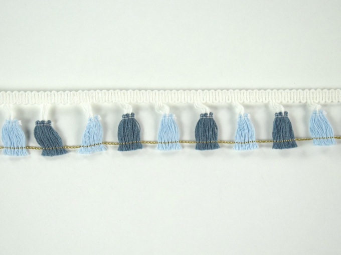 Kwastjesband 4,2 cm, blauw