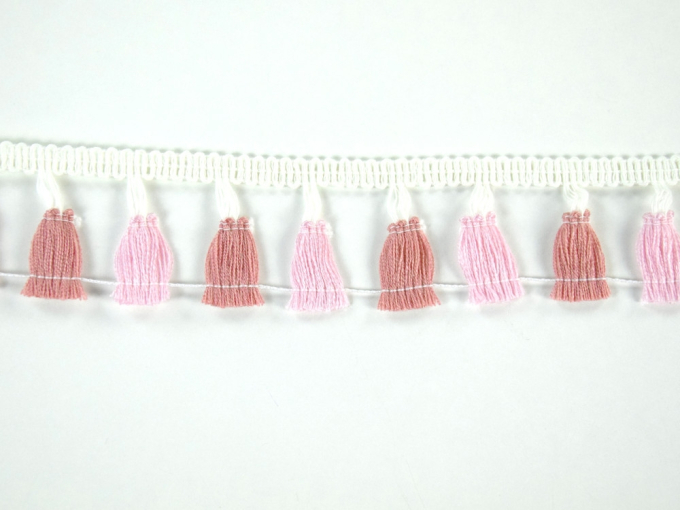Frange Pompons 4,2 cm, rose
