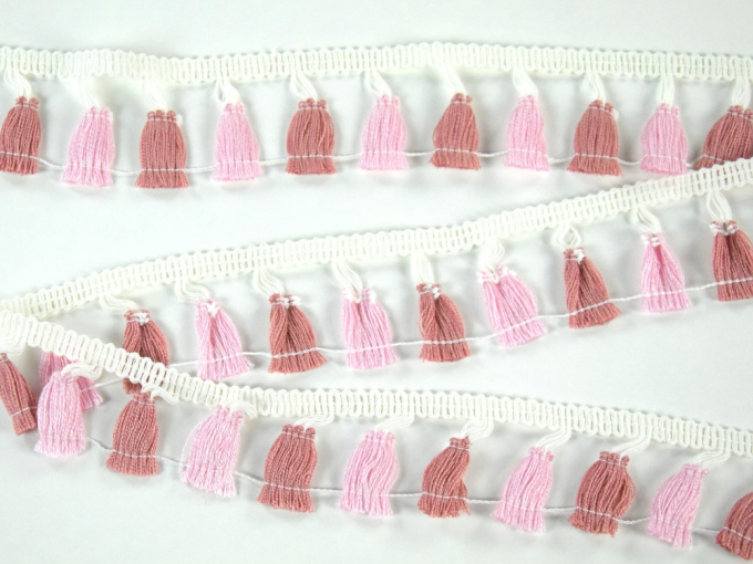 Frange Pompons 4,2 cm, rose