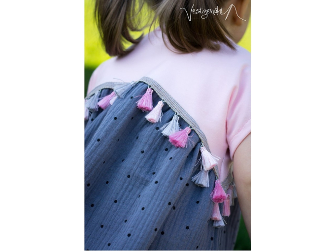 Flosjesband Metallic, grijs, roze