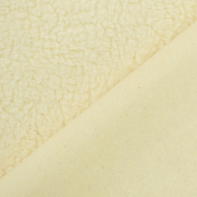 Tissu peluche Teddy, écru