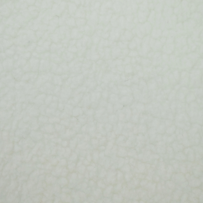 Tissu sherpa peluche teddy uni, blanc