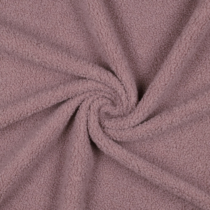 Tissu sherpa peluche teddy double face, vieux lilas