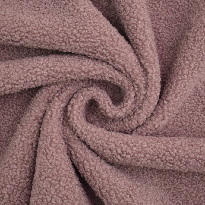 Tissu sherpa peluche teddy double face, vieux rose