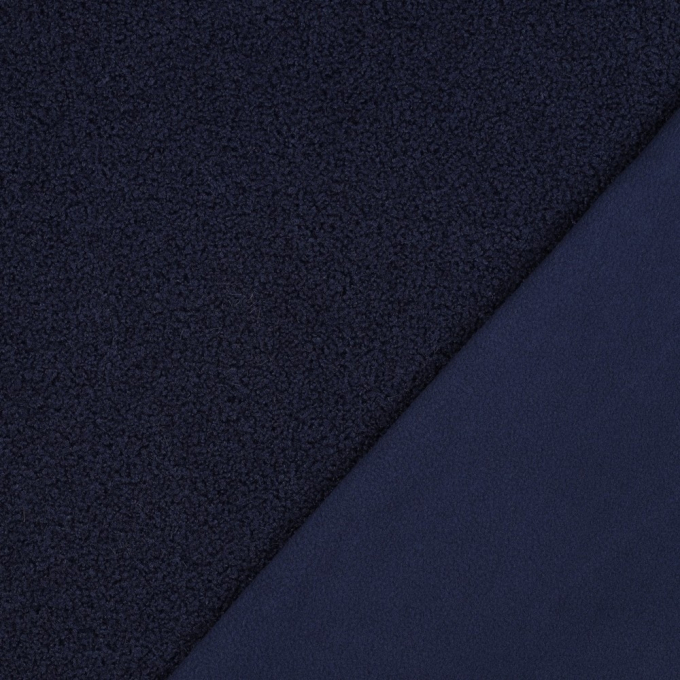 Teddy fleece doubleface, donkerblauw