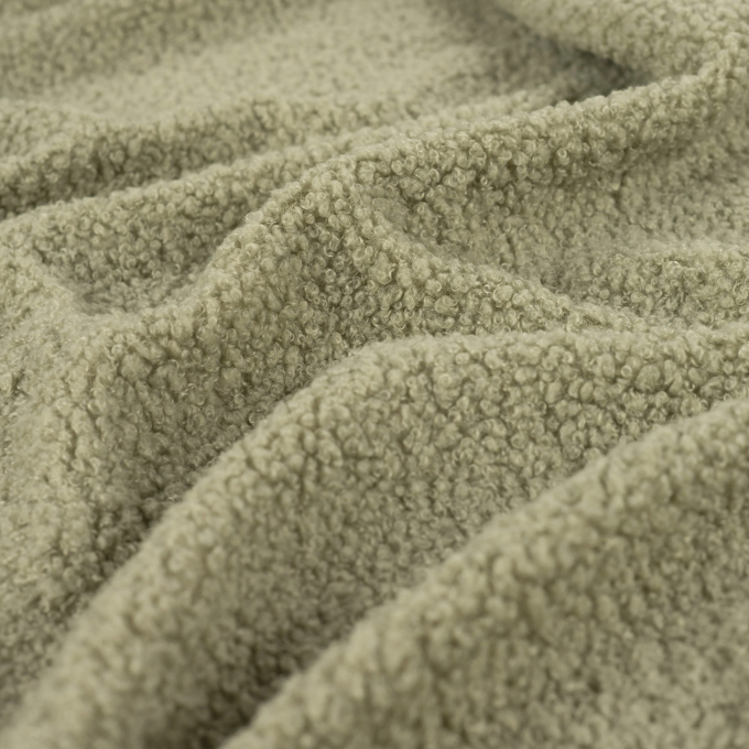 Tissu sherpa peluche teddy cloudy, vert pâle