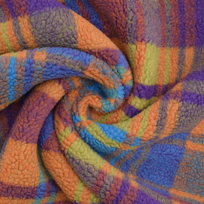 Teddyplüsch Colour Checked, orange