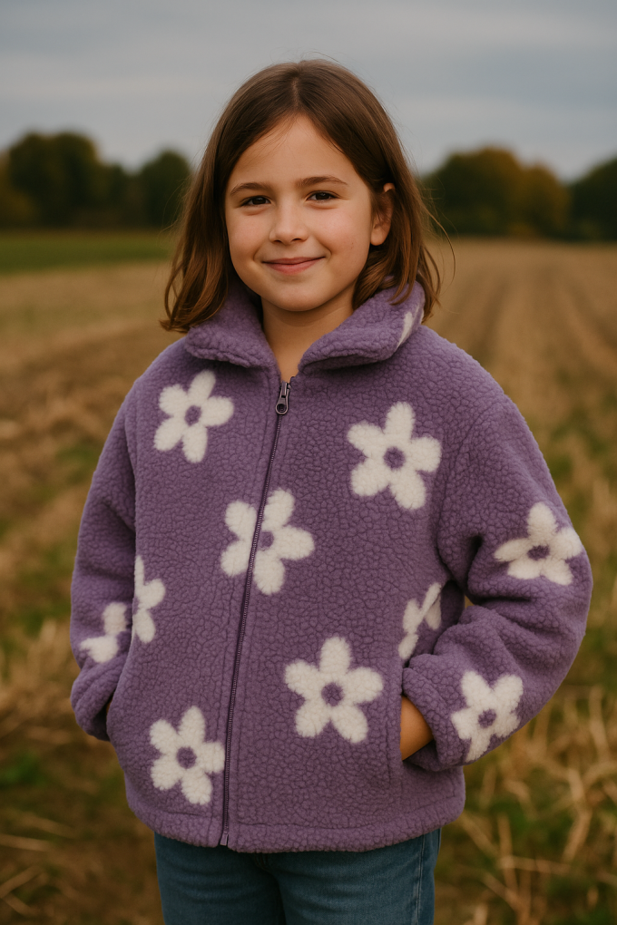 Teddy plush Flowers, mauve