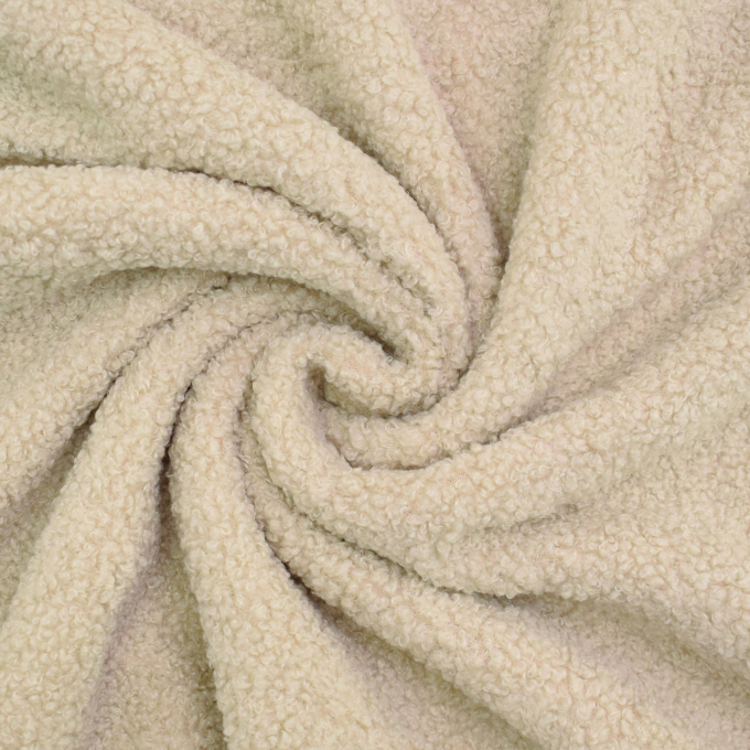 Tissu sherpa peluche teddy léger, beige
