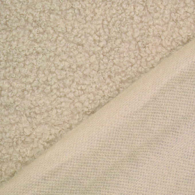 Tissu sherpa peluche teddy léger, beige