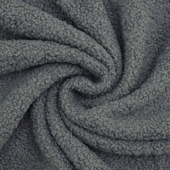 Tissu sherpa peluche teddy léger, gris foncé