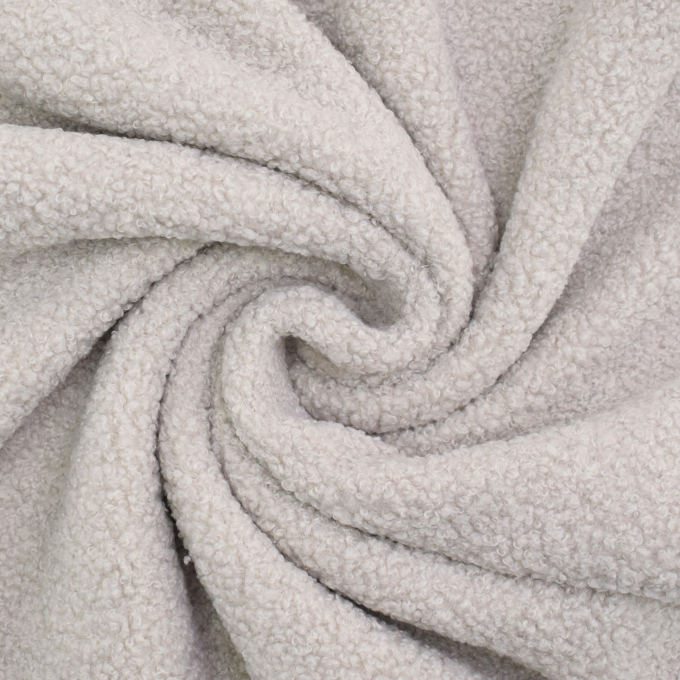 Tissu sherpa peluche teddy léger, gris taupe clair