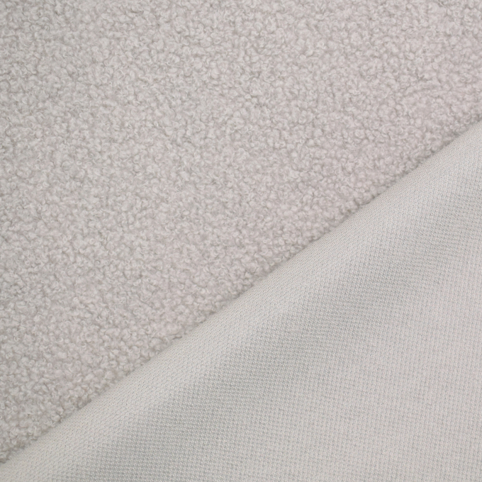 Tissu sherpa peluche teddy léger, gris taupe clair