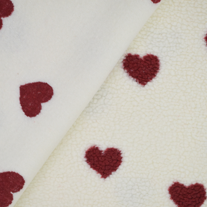 Teddy pluche lovely hearts, gebroken wit