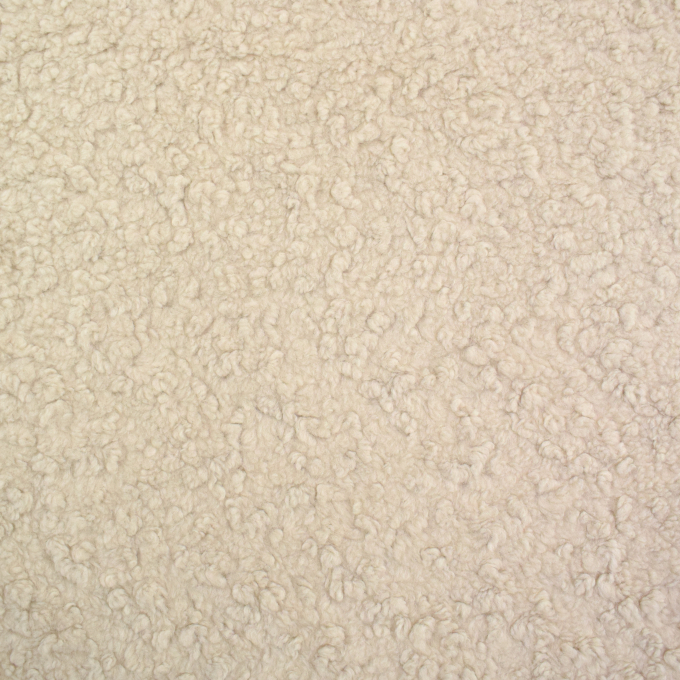 Tissu sherpa peluche teddy uni, beige