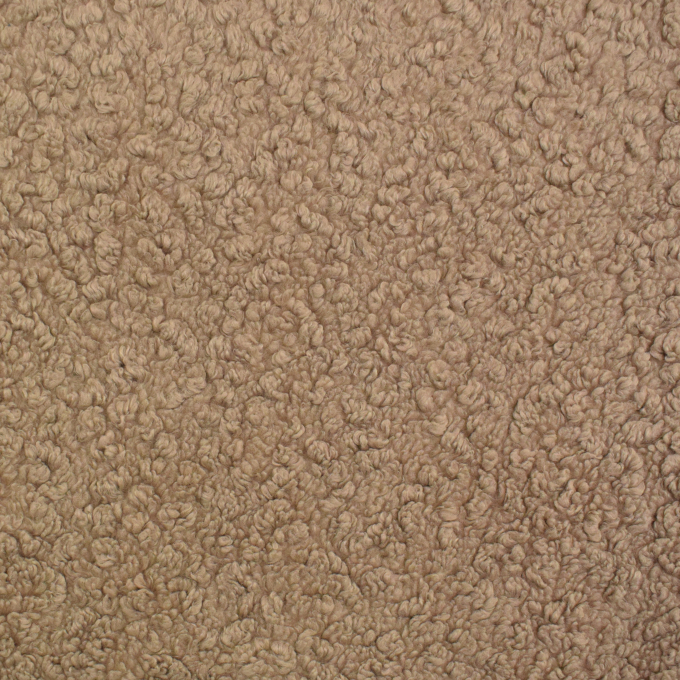 Tissu sherpa peluche teddy uni, beige foncé