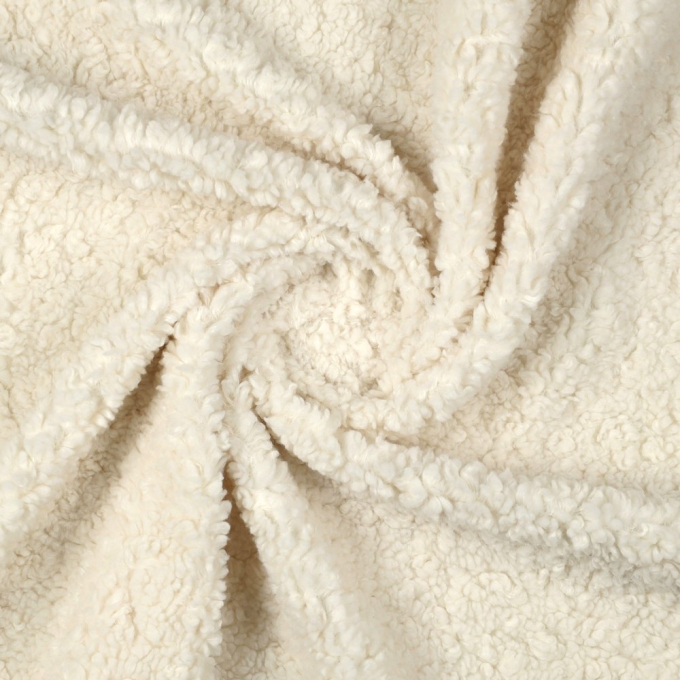 Teddy plush plain, off white